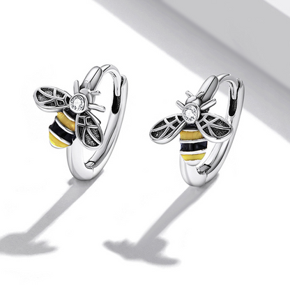 Bee Hoop Earrings