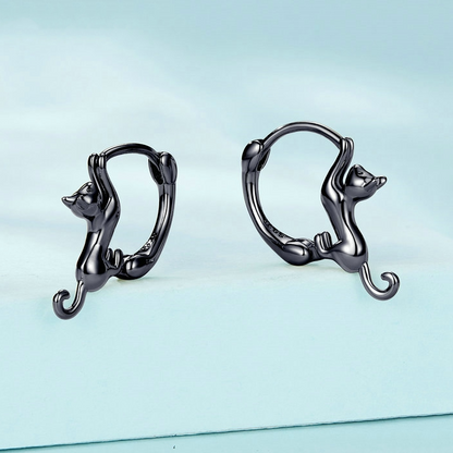 Cat Hoop Earrings