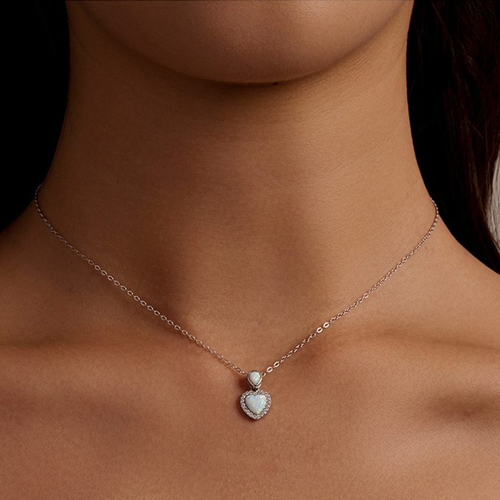 Opal Heart Necklace