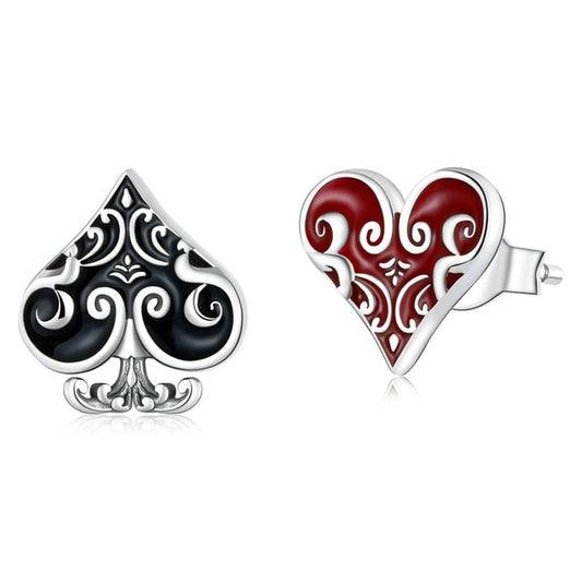 Poker Spades and Hearts Earrings