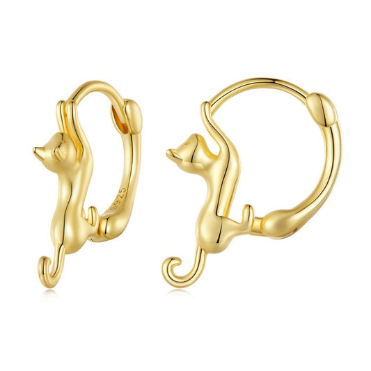 Cat Hoop Earrings