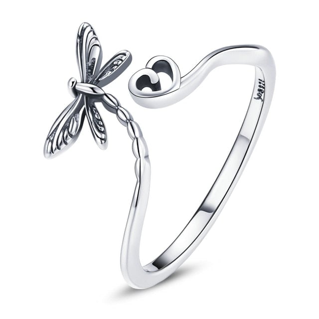 Dragonfly Ring with Heart