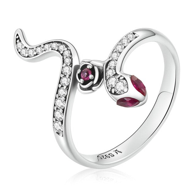 Snake Ring with Rose