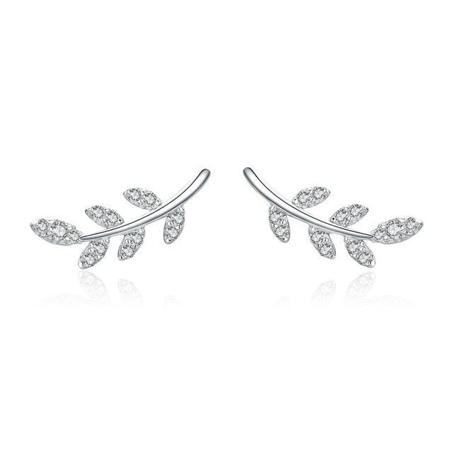 Sparkling Leaf Earrings